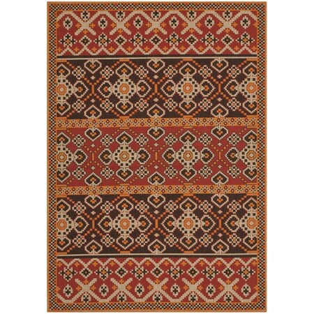 Safavieh 2 ft. x 3 ft. 7 in. Veranda Power Loomed Accent Area Rug Red & Chocolate VER093-0332-2